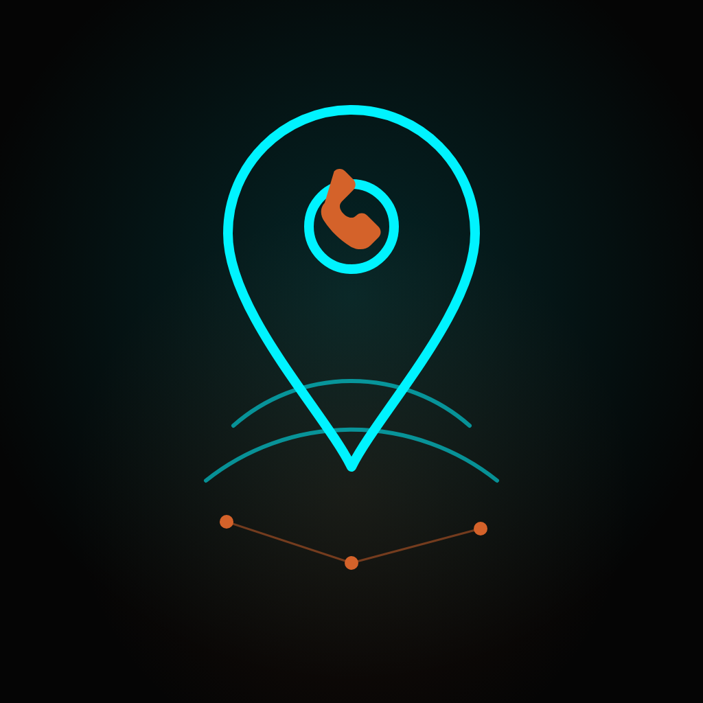 Los Angeles map pin and phone icon representing a local contractor answering service